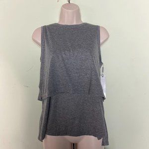 Calvin Klein Performance Heather Grey Epic Knit Tiered Tank Top